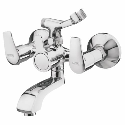 Wall Mixer Telephonic with Hand Shower Arrangement Telephonic only with Crutch Chrome